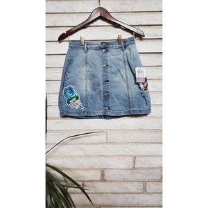 Juicy Couture Denim Mini Skirt w/Tattoo Patches